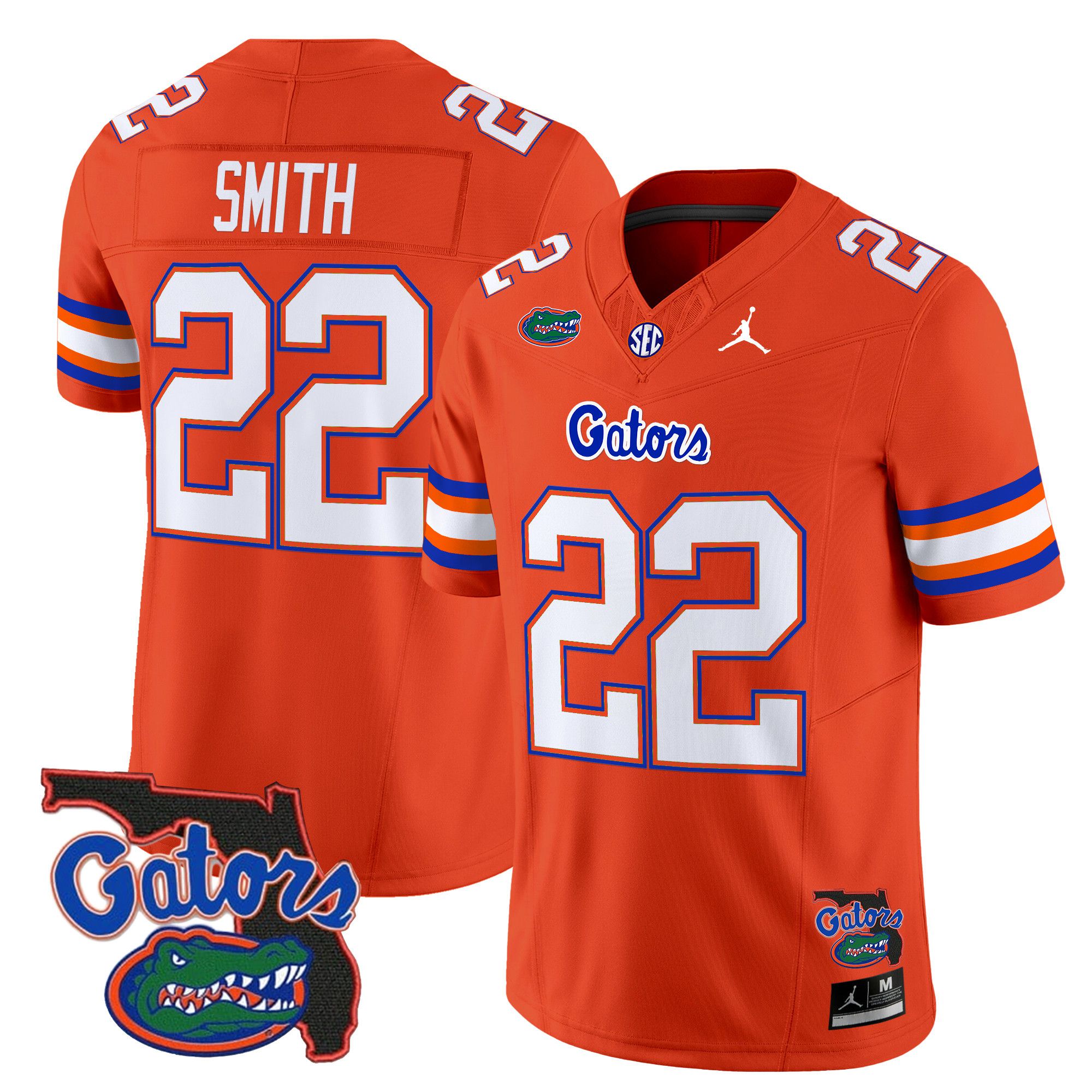Men Florida Gators #22 Smith Orange 2024 Florida Patch Vapor Limited NCAA Jersey->ncaa teams->NCAA Jersey
